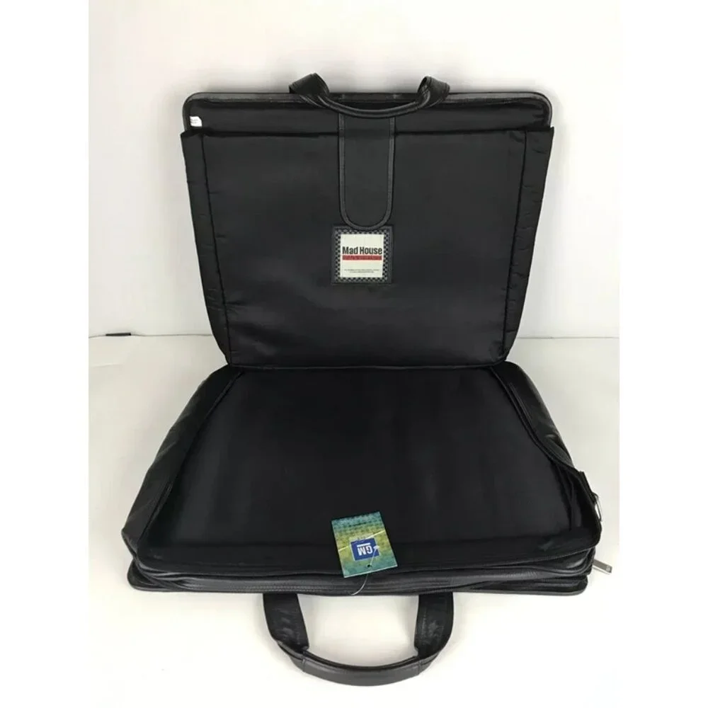 Mad House Unisex Black GM Licensed Product‎ Leather Double Handles Portfolio Bag